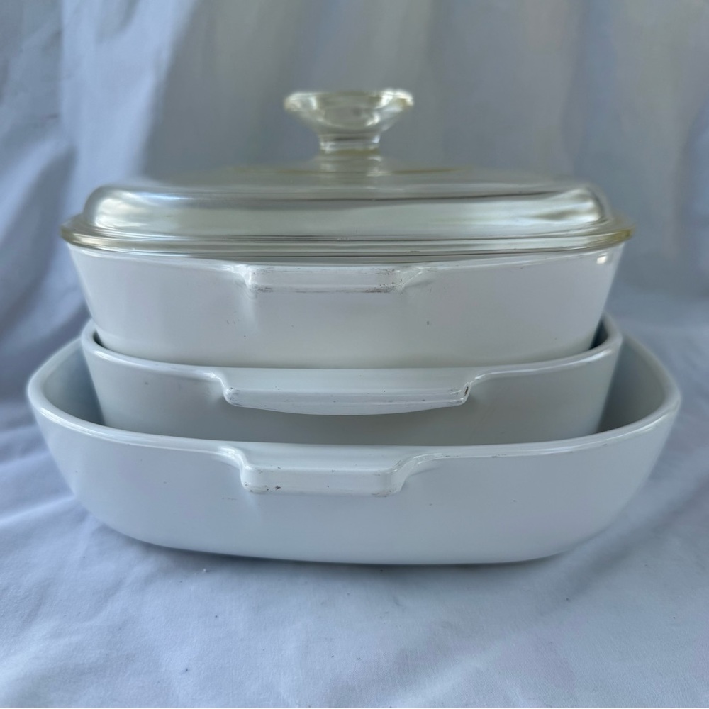 VTG CorningWare Blue Cornflower Casserole Dish Set of 3 with Lid P-10-B A-2-B - Picture 4 of 16